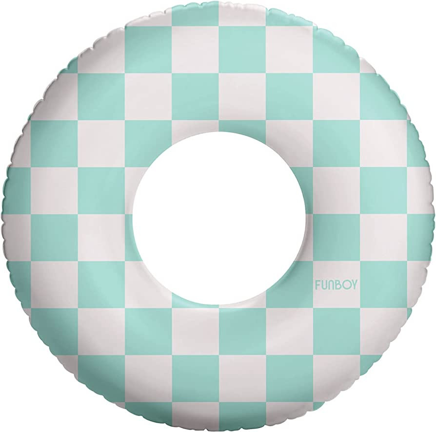 FUNBOY Kids 30'' Tube Donut Style Pool Float - Blue Checkers | Amazon (US)
