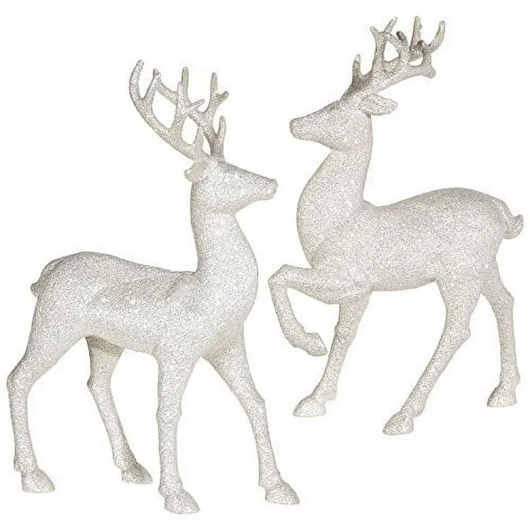 Raz Imports 2020 12.75-Inch Glittered Deer Figurine, Assortment of 2. | Walmart (US)