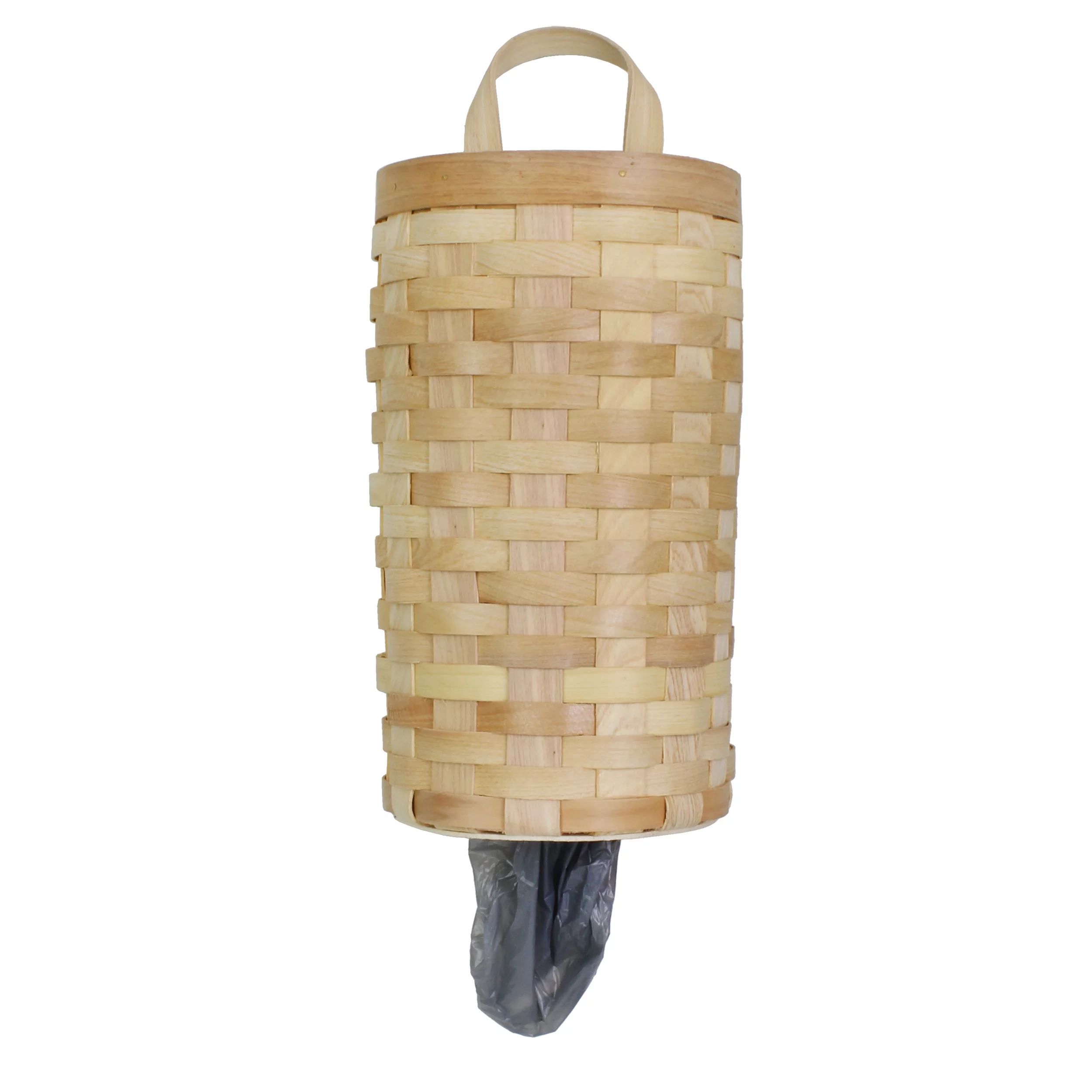 AuldHome Wicker Grocery Bag Holder (Natural); Wall-Mounted Rustic Farmhouse Plastic Bag Dispenser... | Walmart (US)