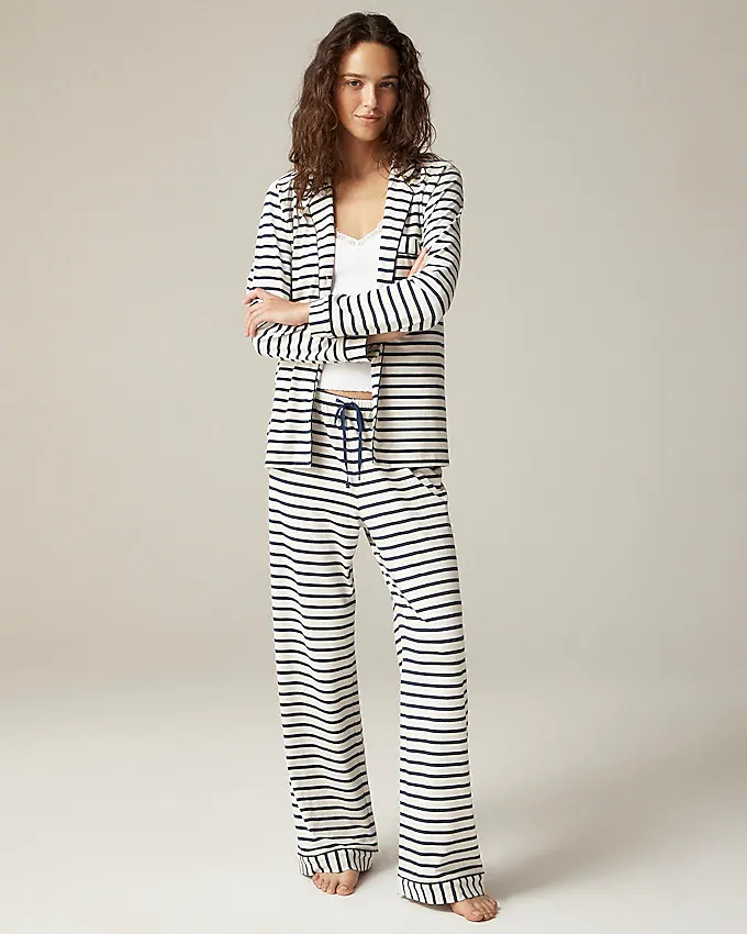 Dreamy cotton-blend pajama pant set in stripe | J. Crew US