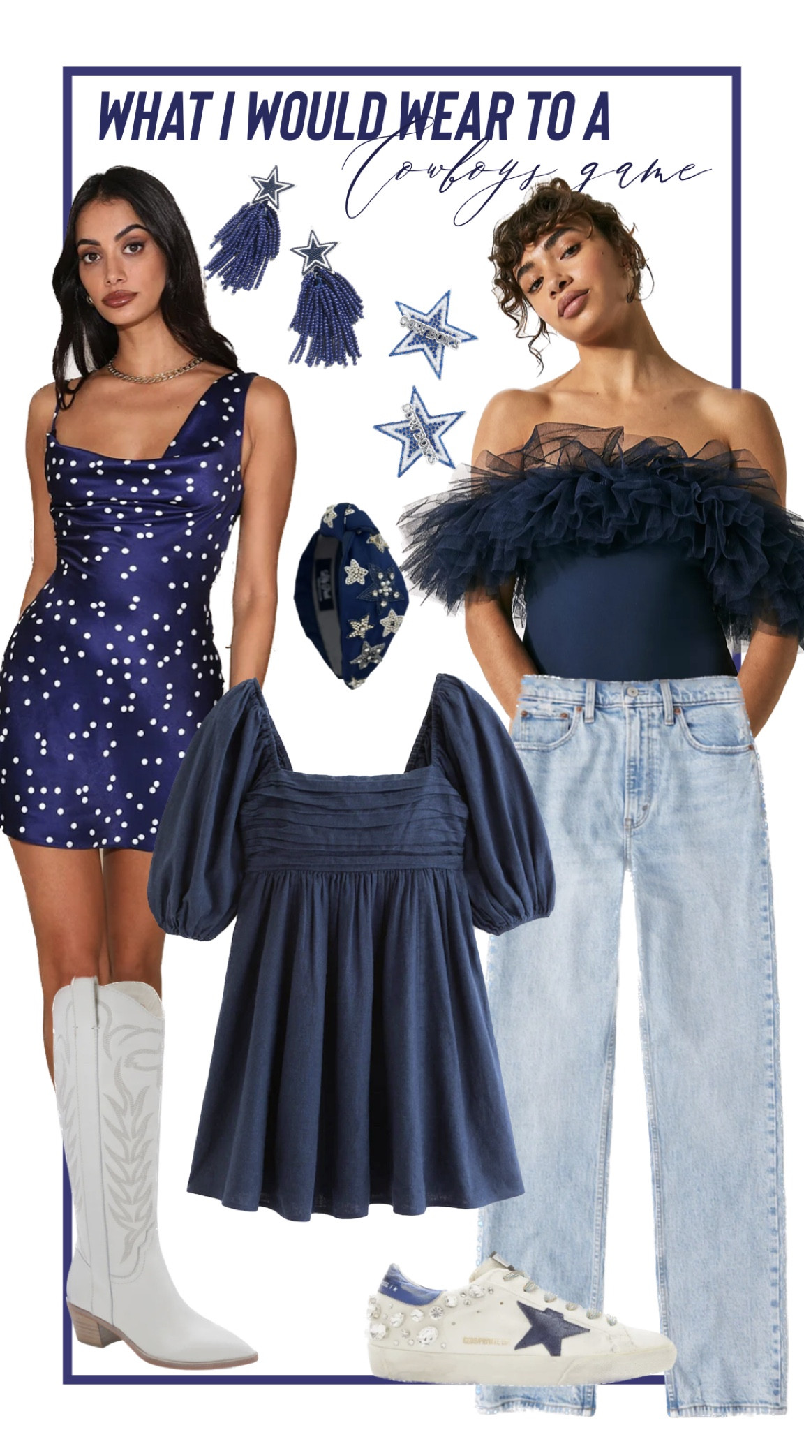 Dallas Cowboys Outfit ideas 

Sunday funday, football outfit ideas, Sunday football, gameday outfits, navy gameday outfits  

#LTKfindsunder50 #LTKsalealert #LTKSeasonal