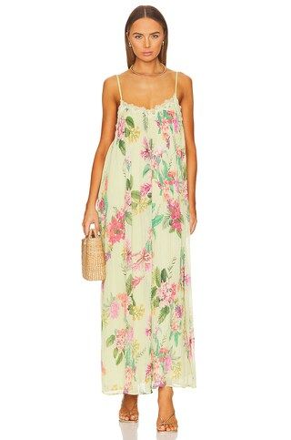 ROCOCO SAND Rue Long Dress in Colourfull Floral On Lime Green from Revolve.com | Revolve Clothing (Global)
