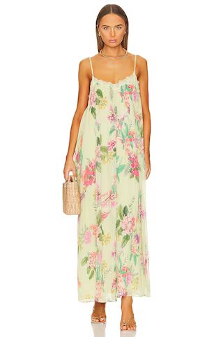 ROCOCO SAND Rue Long Dress in Colourfull Floral On Lime Green from Revolve.com | Revolve Clothing (Global)