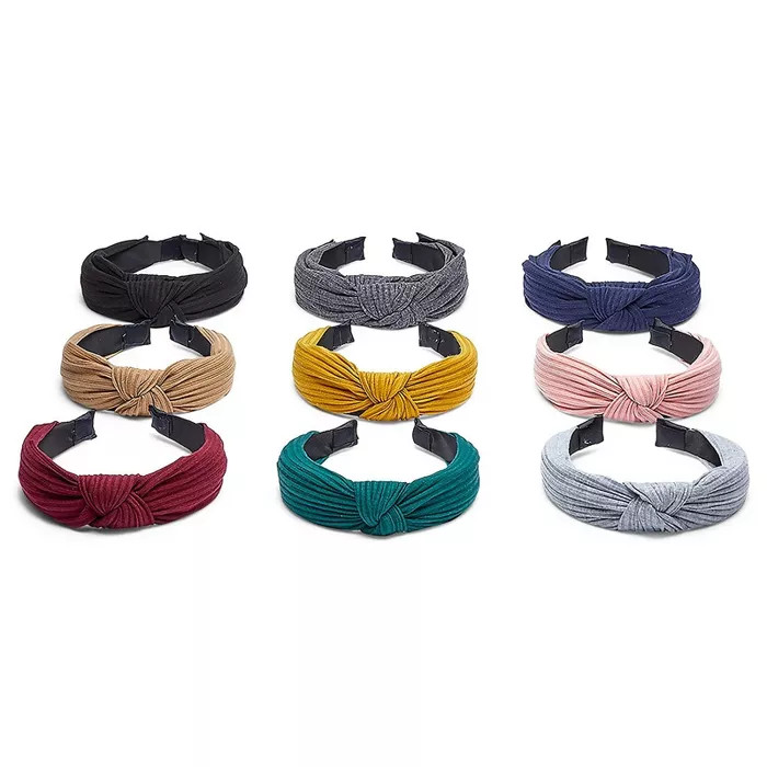 Okuna Outpost 12 Pack Top Knot Headbands for Women, Twist Turban Hairband, 9 Colors 5 x 1.5 x 6.5... | Target