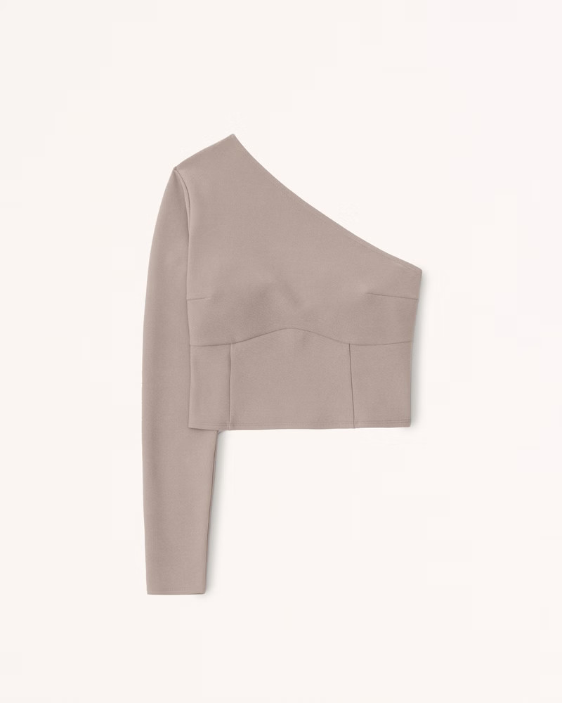 Women's Asymmetrical One-Shoulder Long-Sleeve Top | Women's Tops | Abercrombie.com | Abercrombie & Fitch (US)