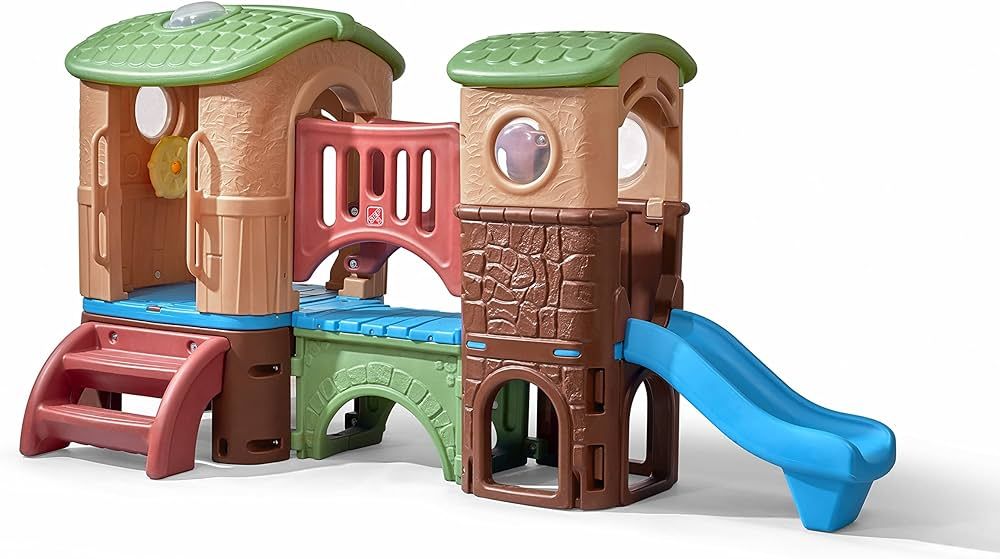 Step2 Clubhouse Climber Playset – Toddler Play Gym with Elevated Clubhouse, Two Slides, Bridge,... | Amazon (US)
