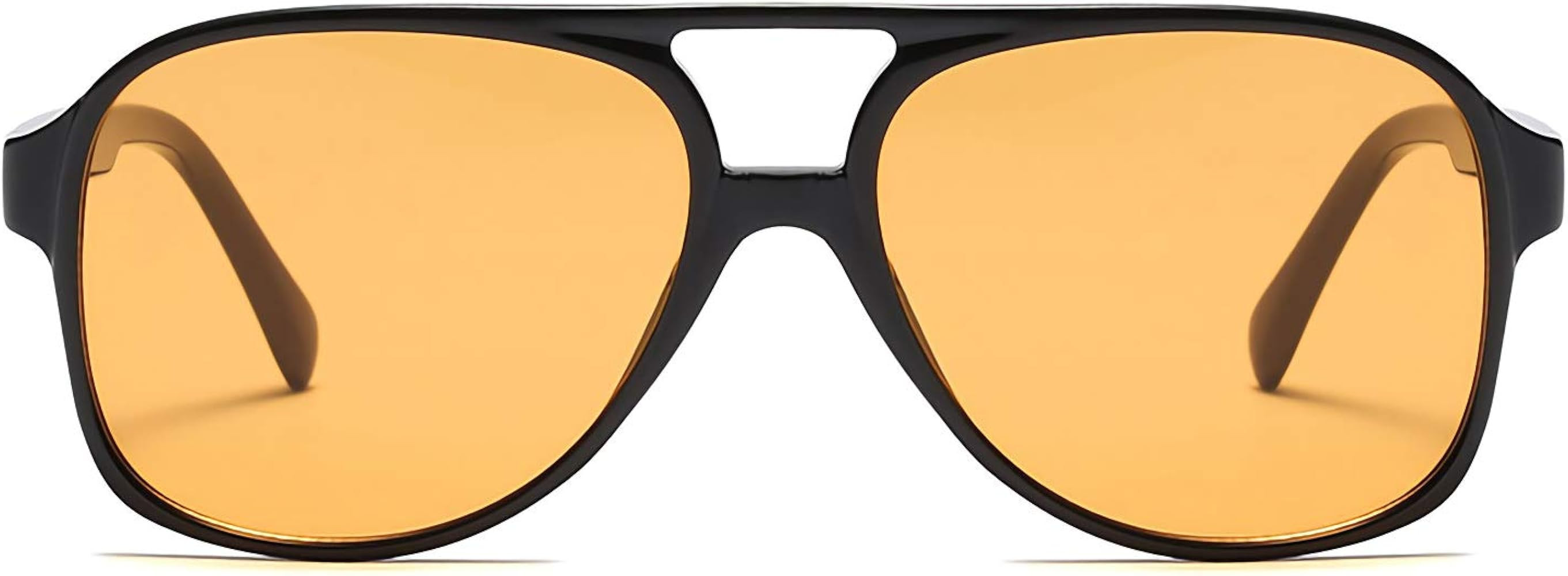 Vintage Retro Sunglasses 70s Yellow Tinted Aviator Large Sun Glasses for Women | Amazon (CA)