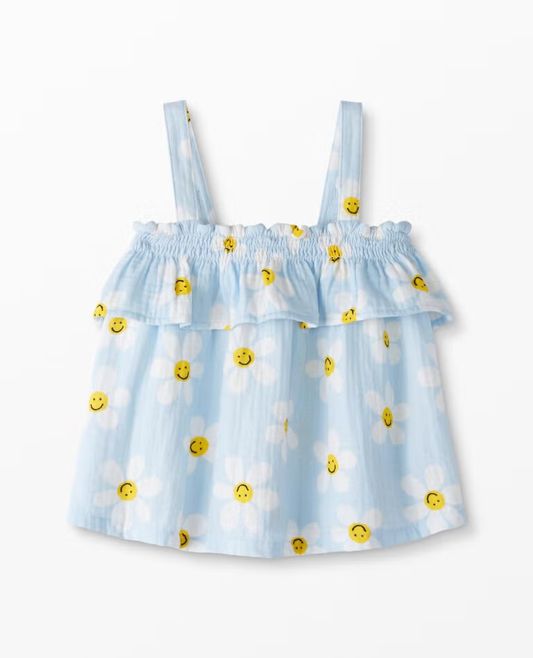 Print Smocked Tank In Cotton Muslin | Hanna Andersson