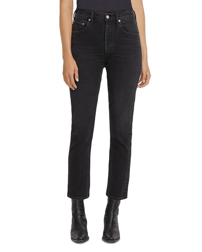 Riley High Rise Cropped Straight Leg Jeans in Panoramic | Bloomingdale's (US)