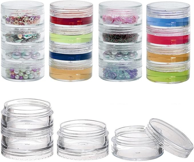 5 Set (20 Pieces) Stackable Cosmetic Containers with Screw Lids and Labels，10 Grams Clear Plast... | Amazon (US)
