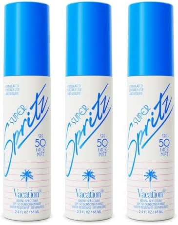 Vacation Super Spritz SPF 50 Face Sunscreen Spray, 2.2 Fluid Ounces, Pack of 3 - Daily Face Mist,... | Amazon (US)