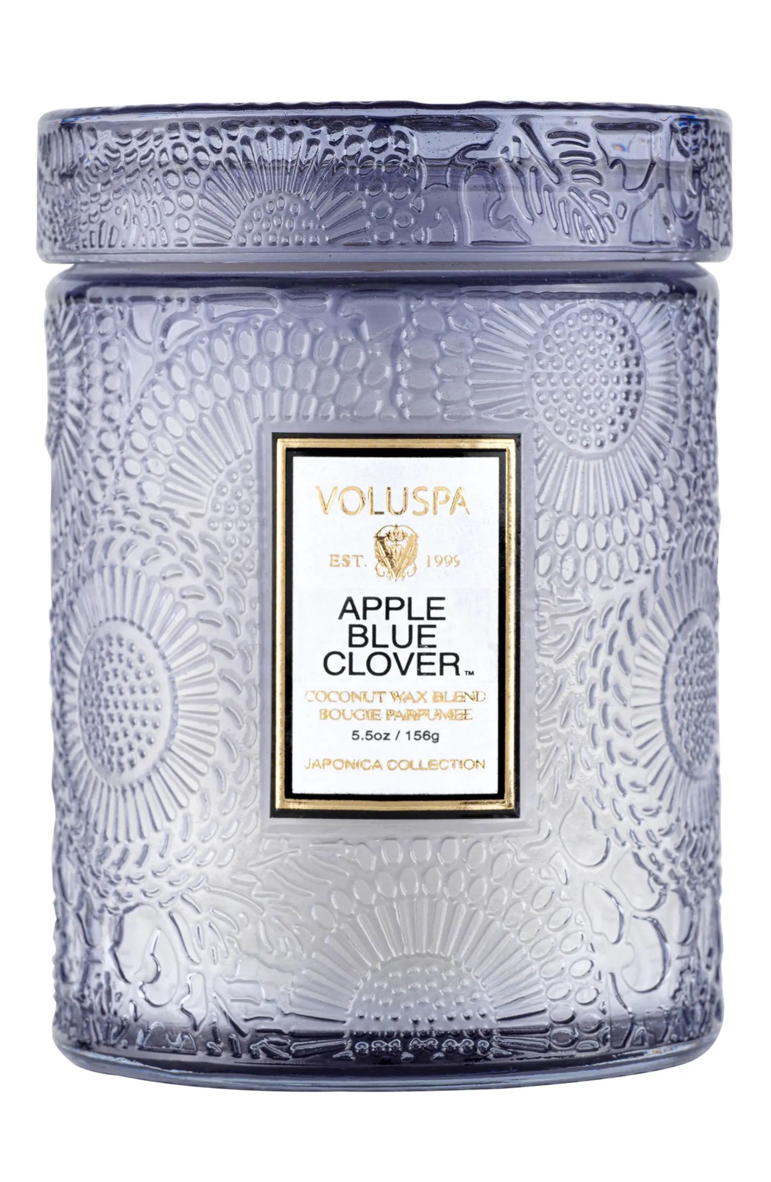 Apple Blue Clover Small Embossed Jar Candle | Nordstrom
