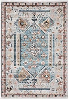 Geometric Medallion 5'3'x7'6' Area Rug, Beige & Teal - Abani Rugs Azure Collection Accent Rug | Amazon (US)