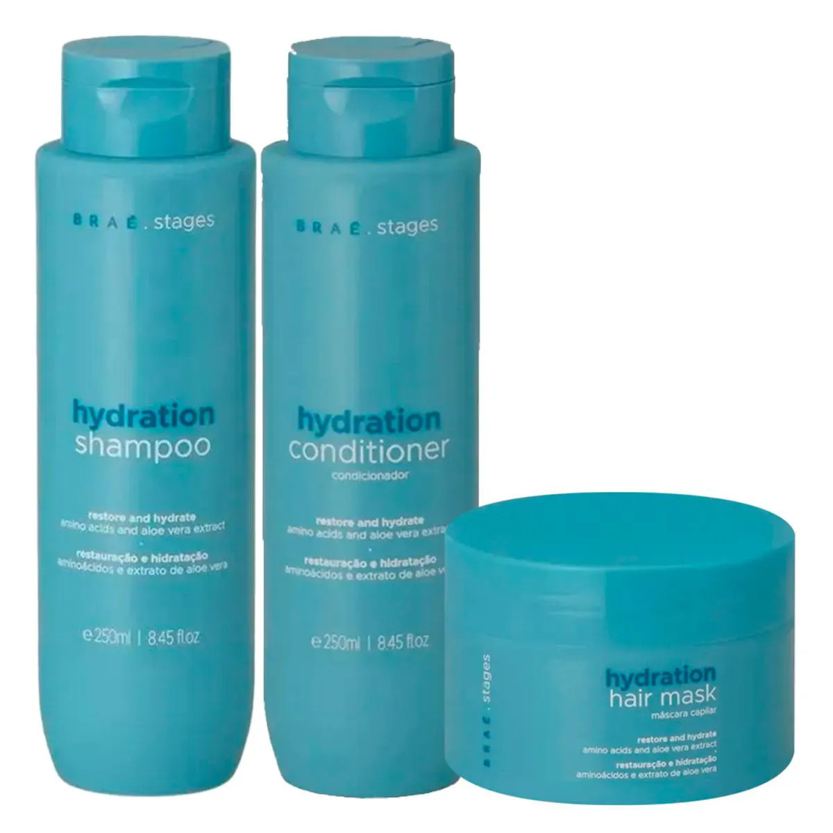 Braé Stages Kit Hydration Shampoo + Condicionador + Máscara | DrogaRaia (BR)