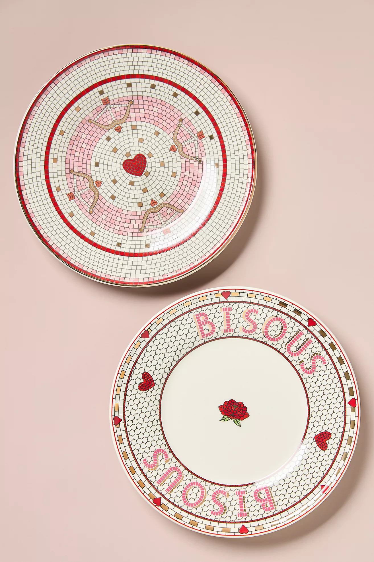 The Bistro Tile Stoneware Dessert Plate: Valentine's Edition | Anthropologie (US)