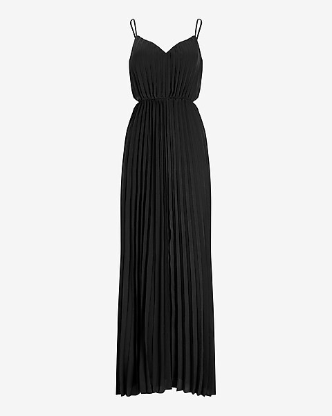 Pleated Side Cutout Maxi Dress | Express