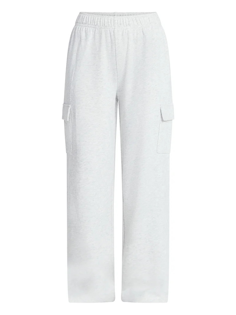 No Boundaries French Terry Cargo Pants, 30" Inseam, Women's XXS-XXL | Walmart (US)