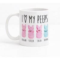 I Love My Peeps Mug - Personalized Easter Bunny Coffee Cup Custom Name Spring Gift For Mom, Grandma, Teacher | Etsy (US)