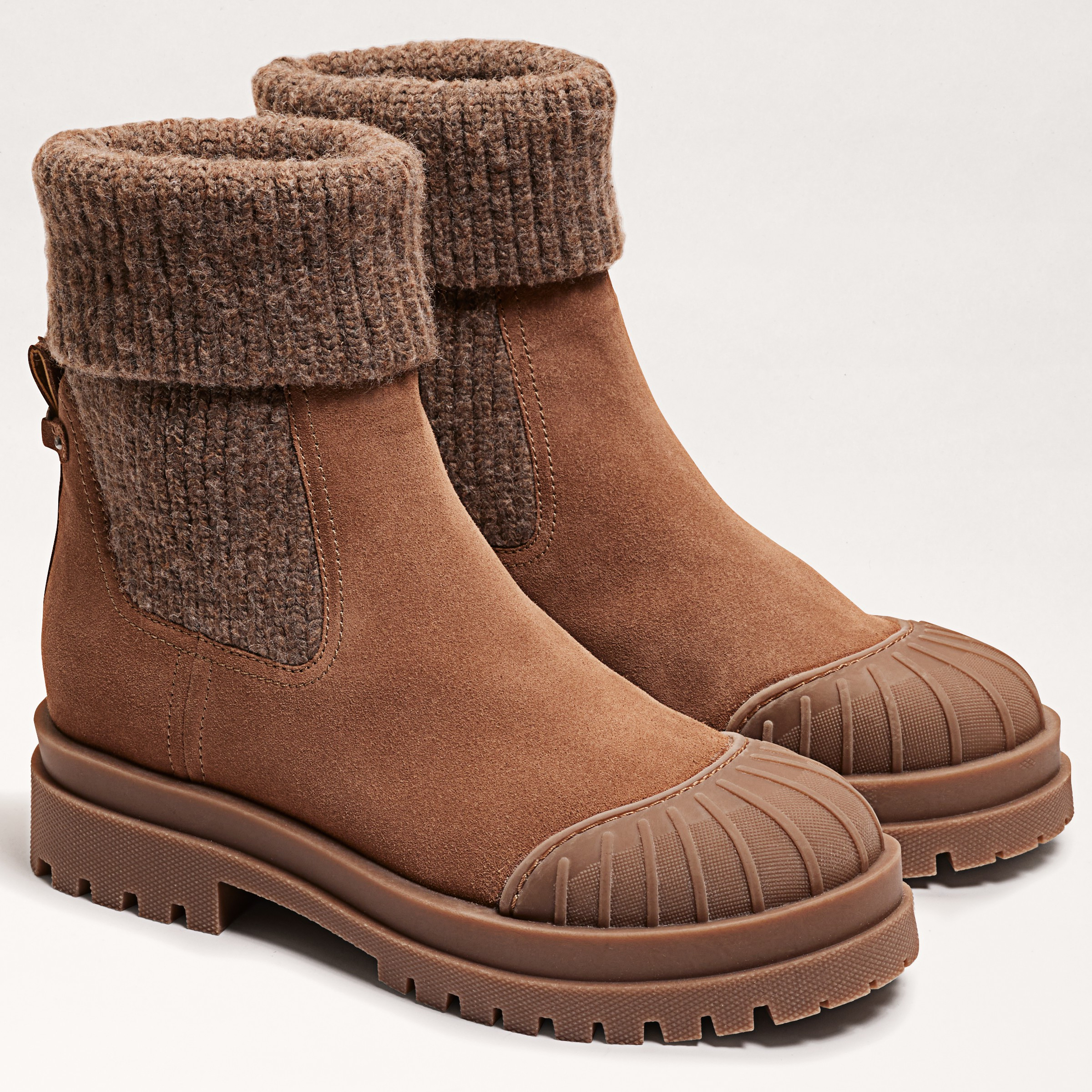 Sam Edelman Steele Knit Chelsea Boot Sepia Taupe Suede/Leather | Sam Edelman