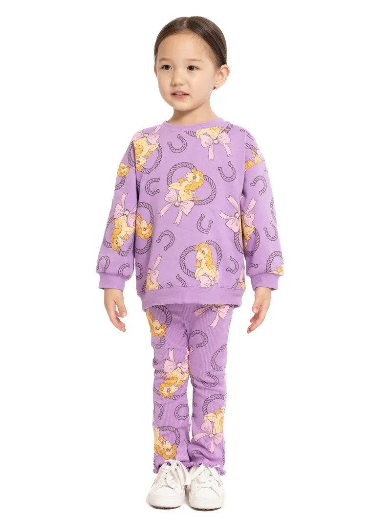 My Little Pony Toddler Girls Printed Crewneck Sweatshirt and Flare Leggings Set, 2 Piece, Sizes 1... | Walmart (US)