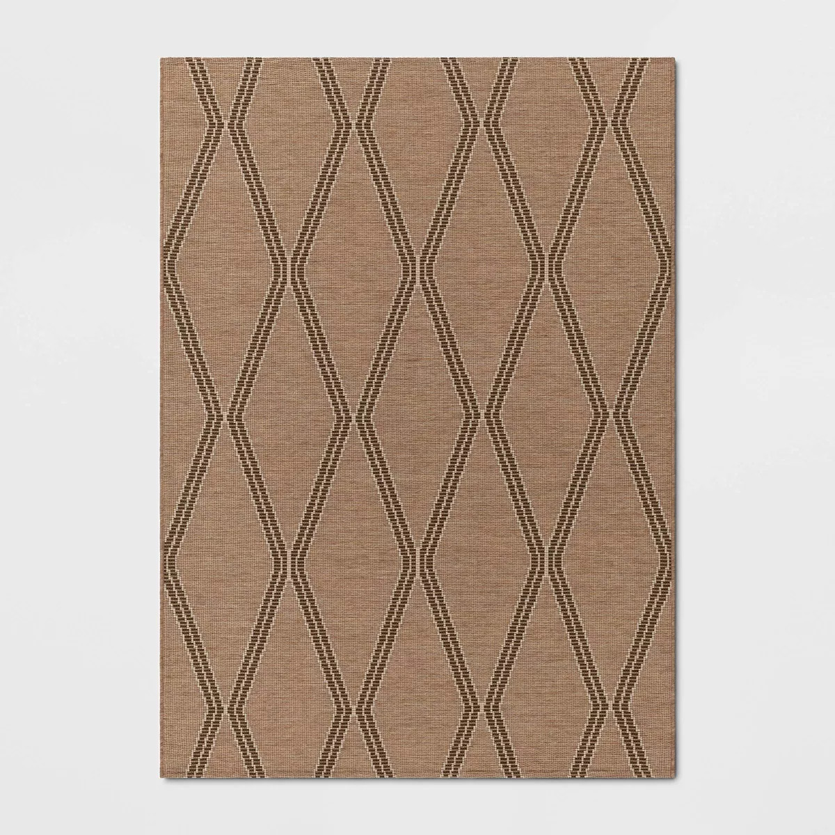 Jute Diamond Tapestry Rectangular Woven Outdoor Area Rug Taupe - Threshold™ | Target