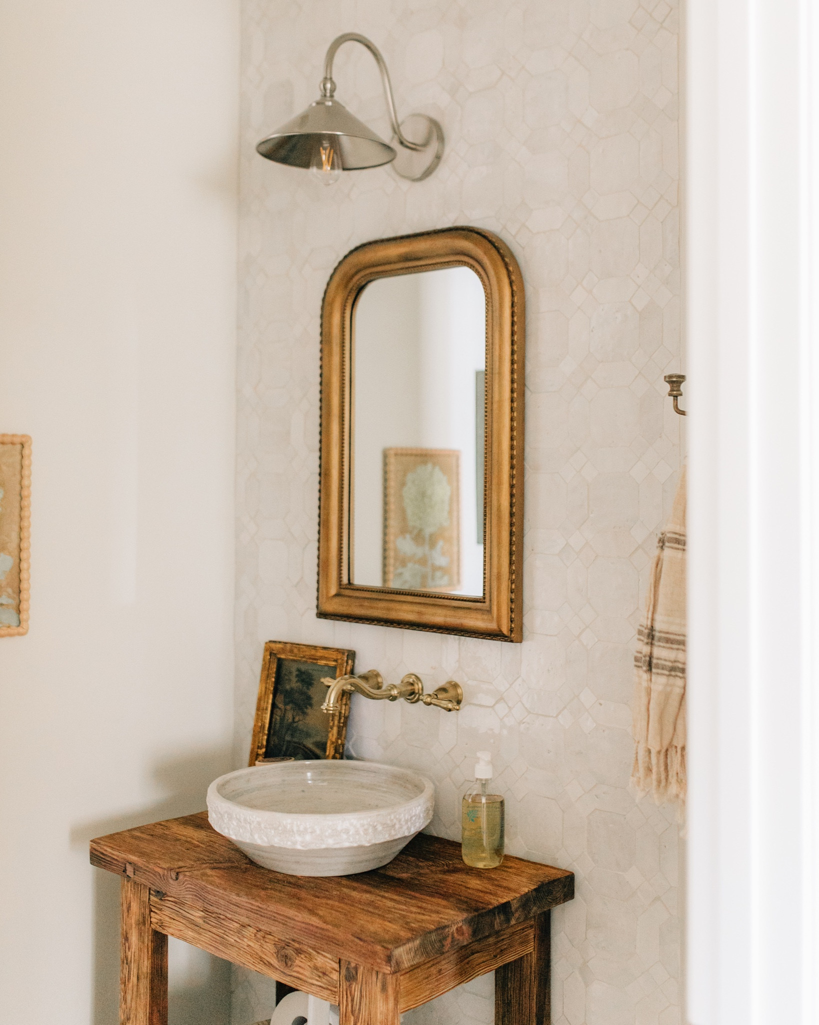 Powder bathroom renovation complete. Sink, mirror, faucet, and French basket all found on Amazon! 

#powderbath #bathroominspo #ltkhome