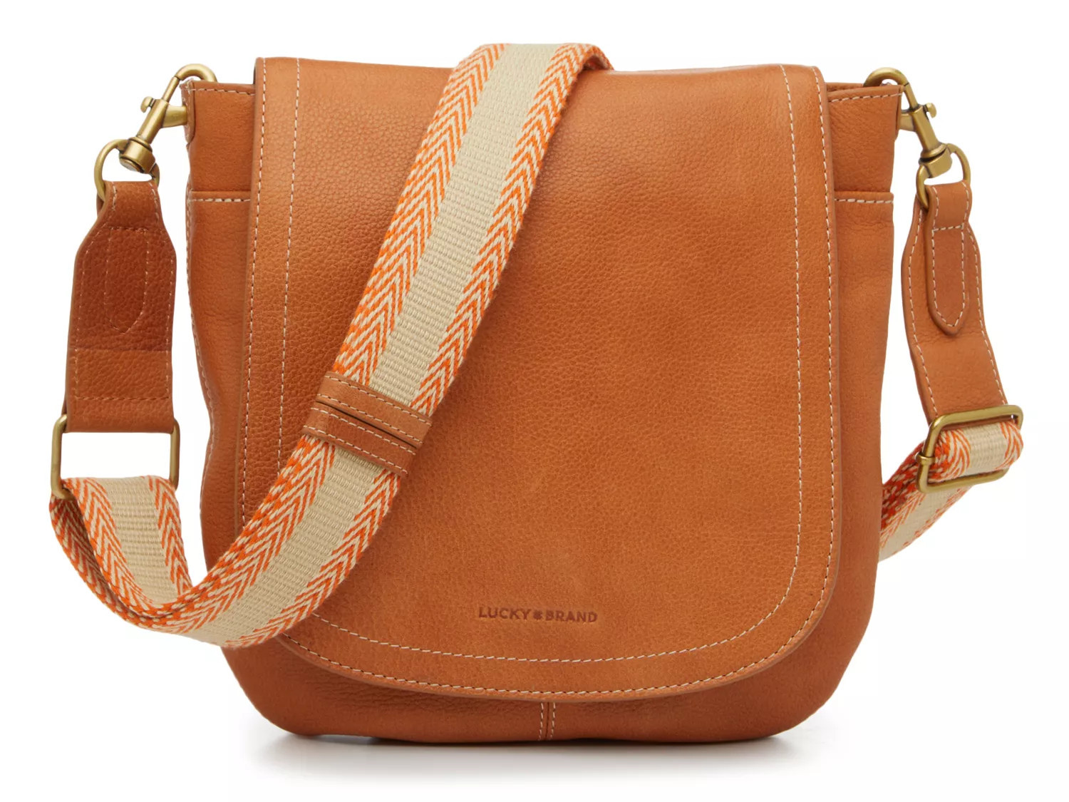 Lucky Brand Rori Leather Crossbody | Women's | Cognac Tan | Size Not Applicable | Handbags | DSW
