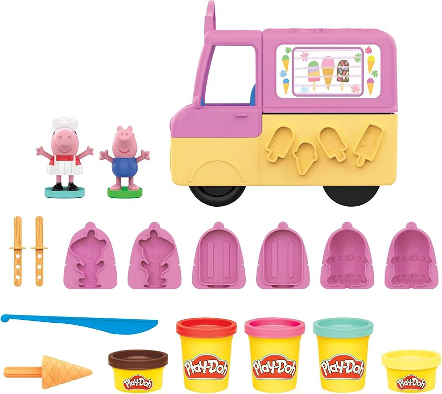 Play-Doh Peppa's Ice Cream Playset with Ice Cream Truck and Peppa and George Figures, Non-Toxic M... | Amazon (UK)