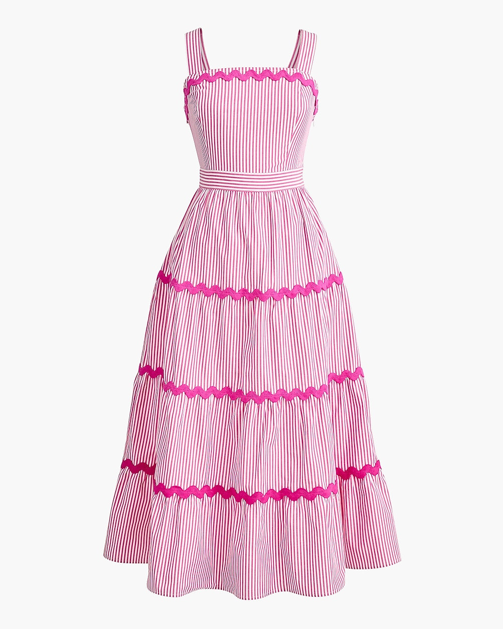 Striped tiered midi dress | J.Crew Factory