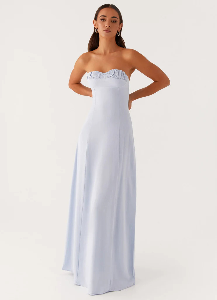 Tayla Linen Maxi Dress - Blue | Peppermayo (Global)