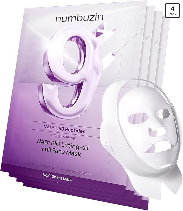 numbuzin No.9+ NAD+ BIO Lifting Full Face Mask, Peptide & Collagen Two-Piece Firming Mask for a S... | Amazon (US)