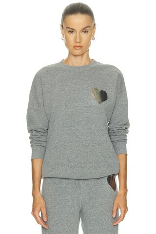 SPRWMN Heart Logo Sweatshirt in Dark Heather Grey - Grey. Size L (also in XS, S, M). | FWRD 