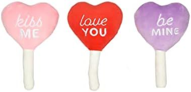 Pearhead Candy Hearts Dog Toy Set, Valentine’s Day Pet Toys, Conversation Hearts Toys, Set of 3 | Amazon (US)