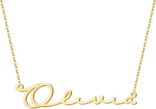 Yopicks Name Necklace Personalized with Birthstone Sterling Silver Custom Made Nameplate Necklace... | Amazon (US)