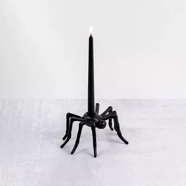 New! Black Spider Taper Candle Holder, 3 in. | Kirkland's Home