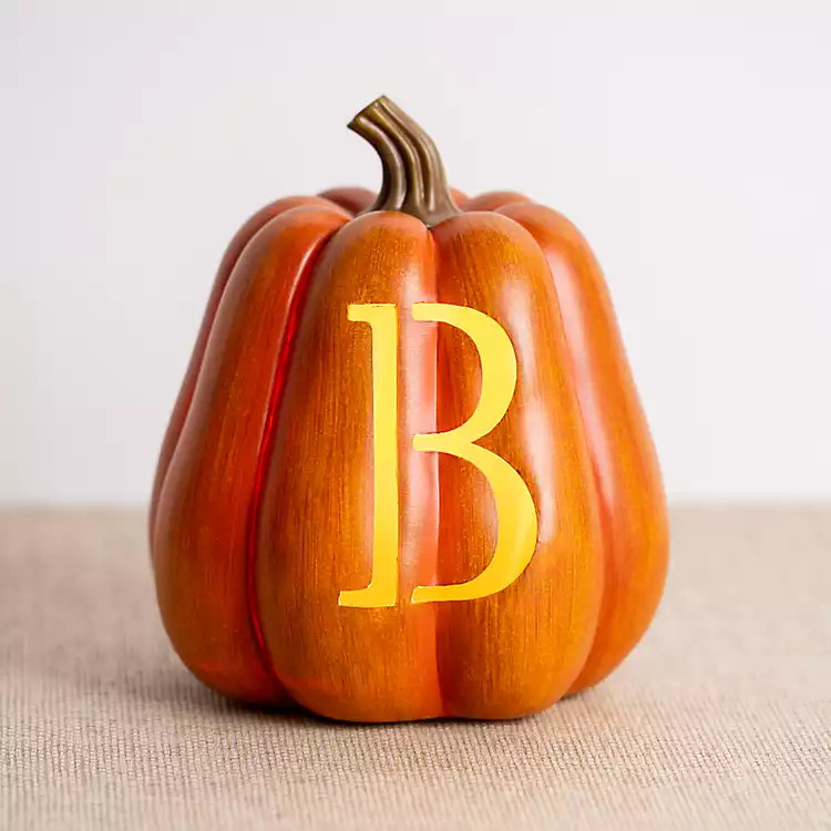 Pre-lit Orange Monogram B Pumpkin | Kirkland's Home