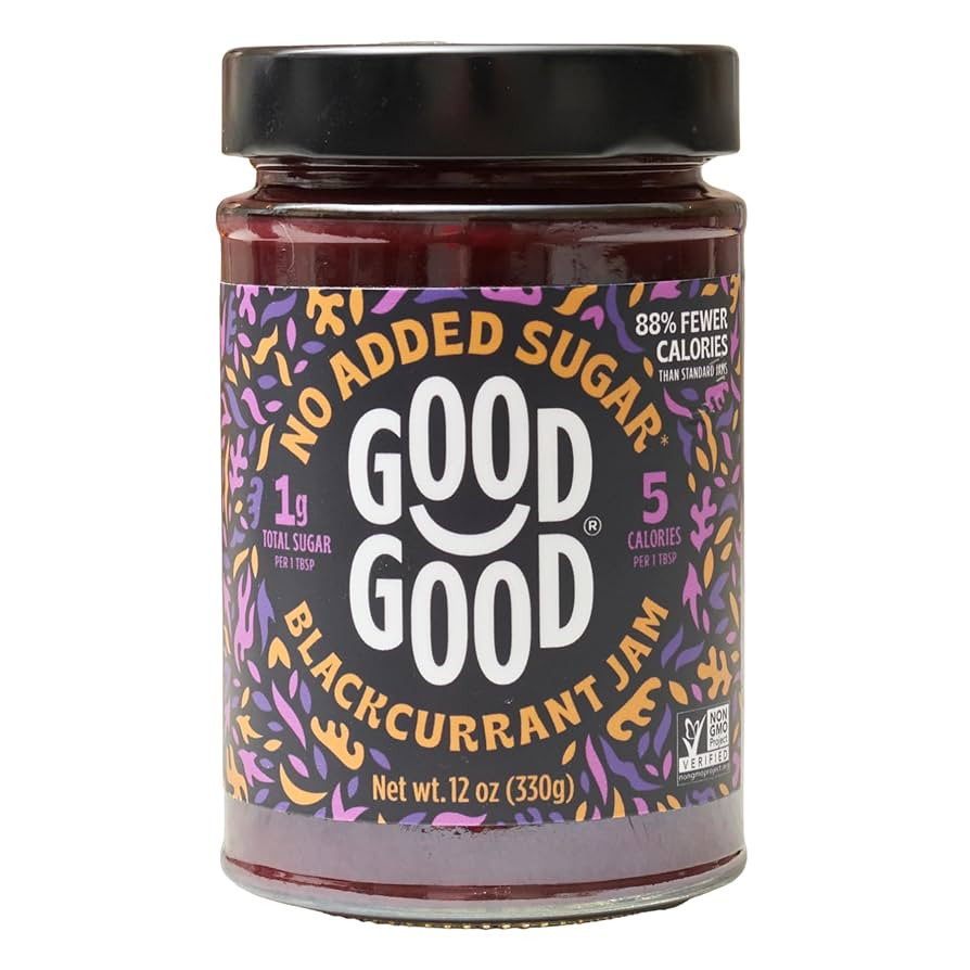 GOOD GOOD Blackcurrant Jam - No Added Sugar - Low Calorie - Gluten Free and Vegan - Diabetic and ... | Amazon (US)