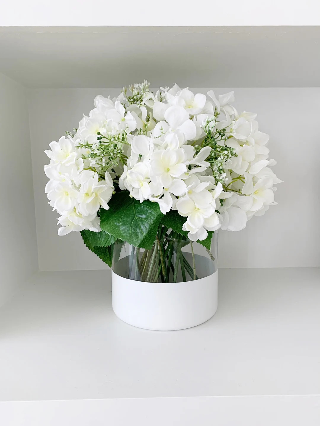 FREE SHIPPING - Small White Dipped Colorblock Glass Flower Vase | Etsy (US)