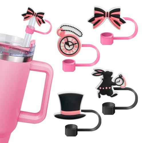 4Pack Halloween Straw Covers Cap for Stanley Cup 30 40 Oz Silicone Straw Topper Compatible with Water Bottle Cup 10mm Dust-Proof Reusable Straw Tips Lids Halloween Decoration | Amazon (US)
