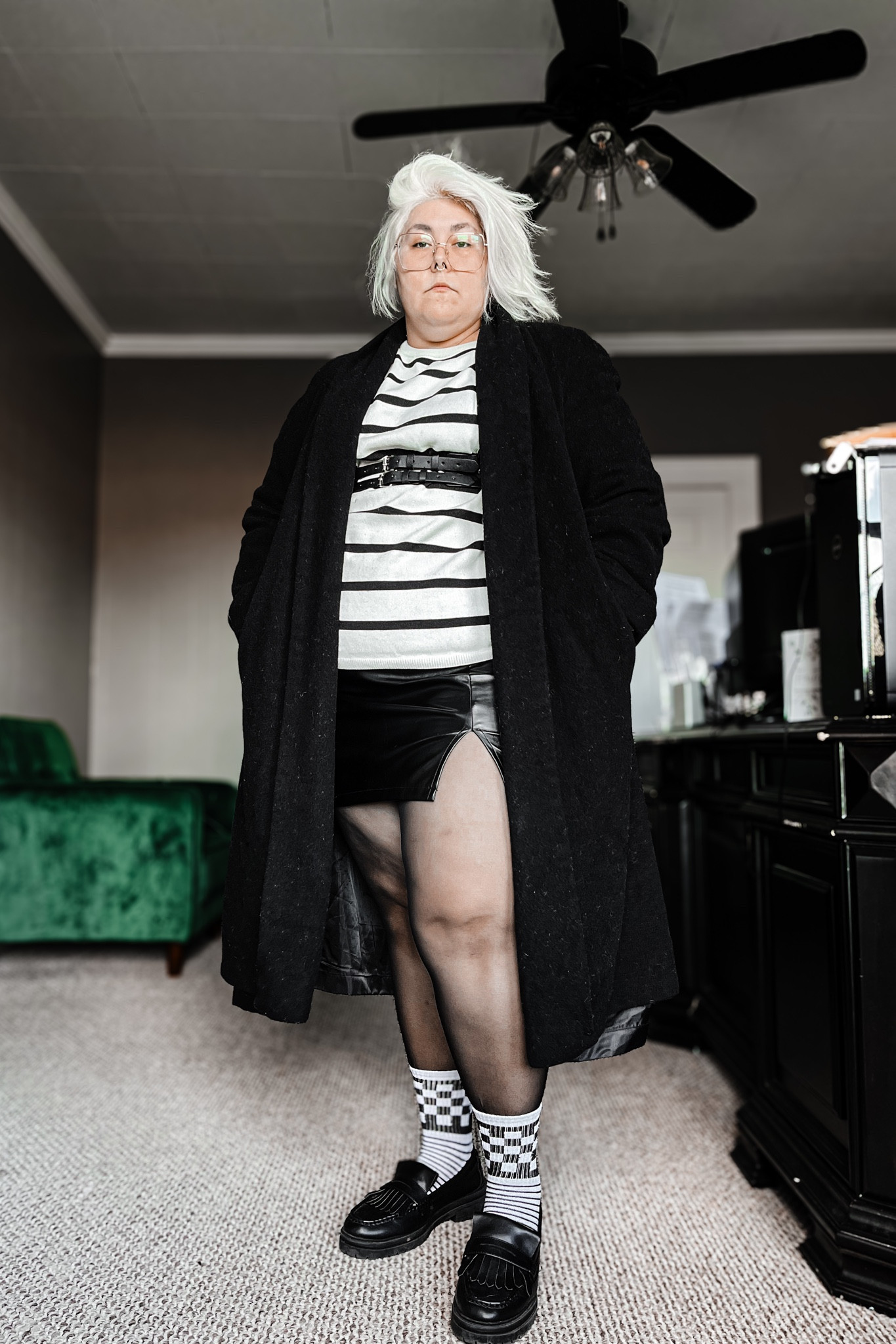 Sweater: CurveSoul 
Skirt: CurveSoul
Coat: Thrifted
Harness: Shein
Tights: Shein
Shoes: ASOS

#LTKplussize #LTKstyletip #LTKmidsize