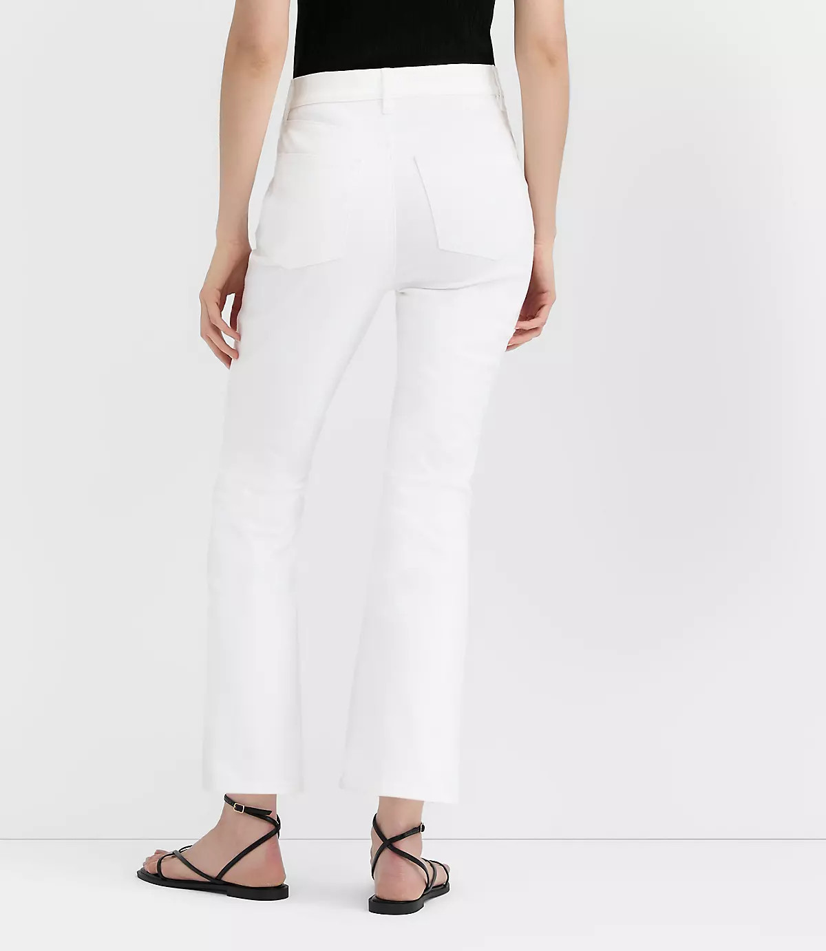Rivete Welt Pocket High Rise Kick Crop Jeans in White | LOFT