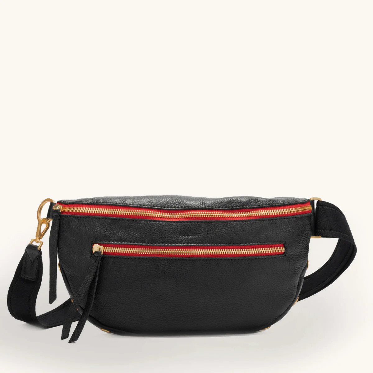 Charles Crossbody | Black/Brushed Gold Red Zip | Lrg 840220514303 | Hammitt (US)