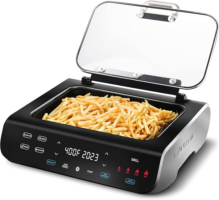 Gourmia Smokeless Indoor Grill & Air Fryer raclette grill with Smoke Extracting Technology Extra-... | Amazon (US)