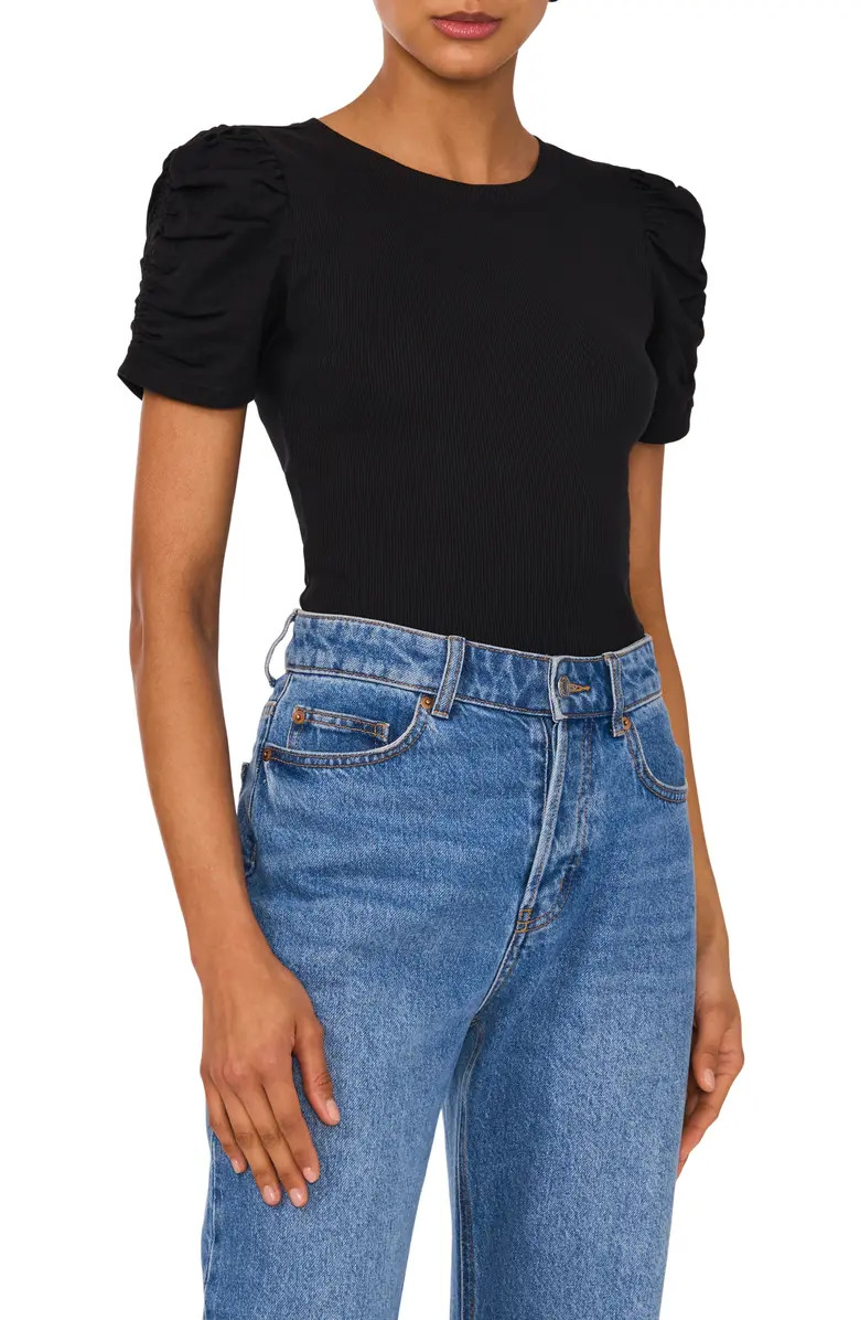 1.STATE Puff Sleeve Rib T-Shirt | Nordstrom | Nordstrom