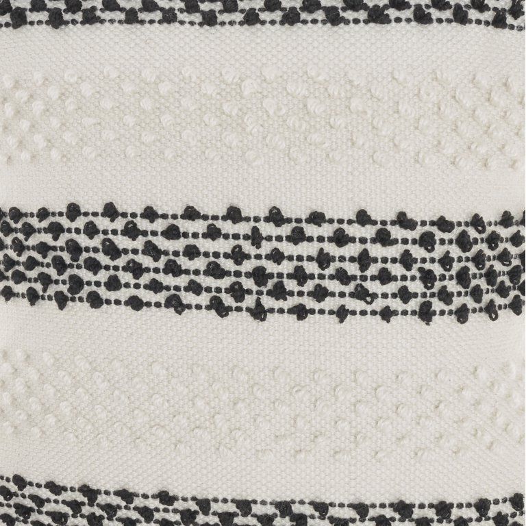 Nourison Textured Stripe Tassle Black White 18" x 18" Indoor/Outdoor Throw Pillow - Walmart.com | Walmart (US)