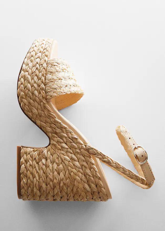 Raffia braided sandals -  Women | Mango USA | MANGO (US)