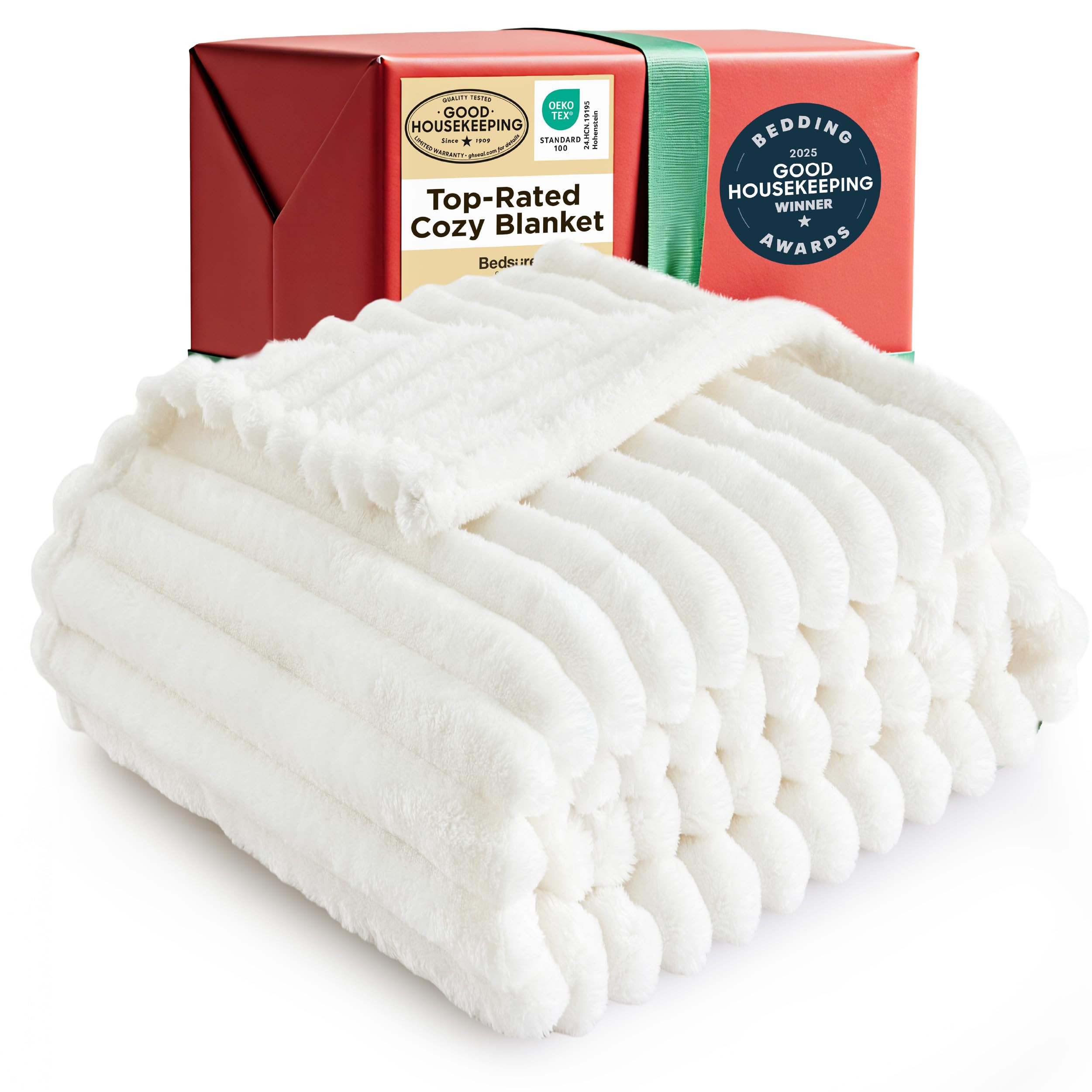 Bedsure GentleSoft White Throw Blanket for Couch - Cozy Blanket for Women, Cute Fleece Throw for ... | Amazon (US)