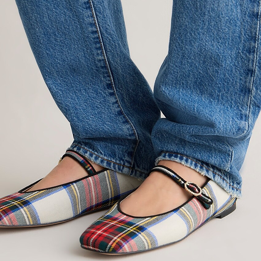 Anya Mary Jane flats in Snowy Stewart tartan | J. Crew US