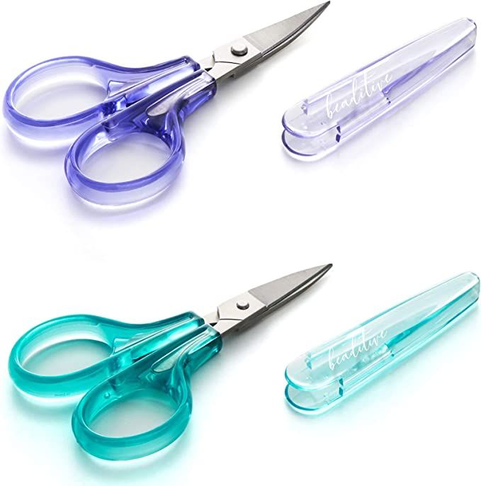 Beaditive Detail Craft Scissors Set (2 Pc.) Curved and Straight, Sharp, Compact | Sewing, Embroid... | Amazon (US)