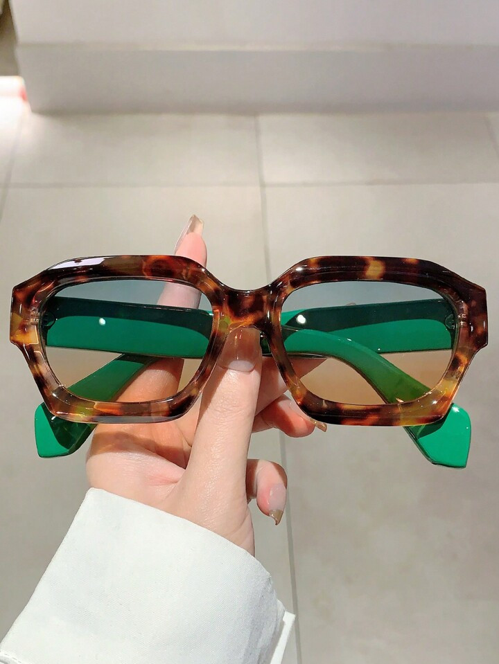 1pc Women's New Retro Style Irregular Frame Sunglasses, Fashionable Color Block Design, Unisex | SHEIN